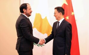 Президент Кипра Никос Христодулидис и заместитель председателя Китайской Народной Республики Хань Джэн.